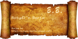 Botyán Berta névjegykártya